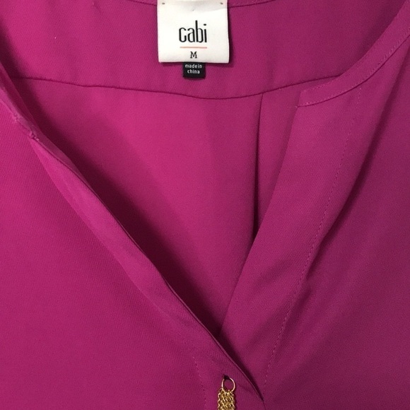 CABI Women’s Tunic Size M Fuchsia with chain detail - Picture 3 of 12